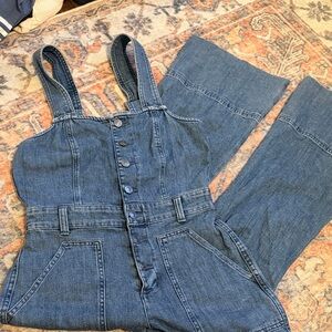 Aerie Women's Classic Blue Denim Overalls